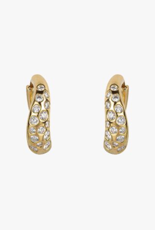 Jessie Thomas shaped gold and diamond hoops
