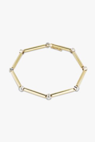 Jessie Thomas Larger gold tube and diamond bracelet