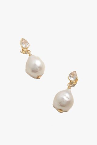Alison Lou Tear 14-karat gold, topaz and pearl earrings wimbledon fashion