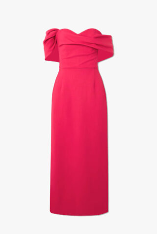 Carolina Herrera Off-the-shoulder wool-blend midi dress