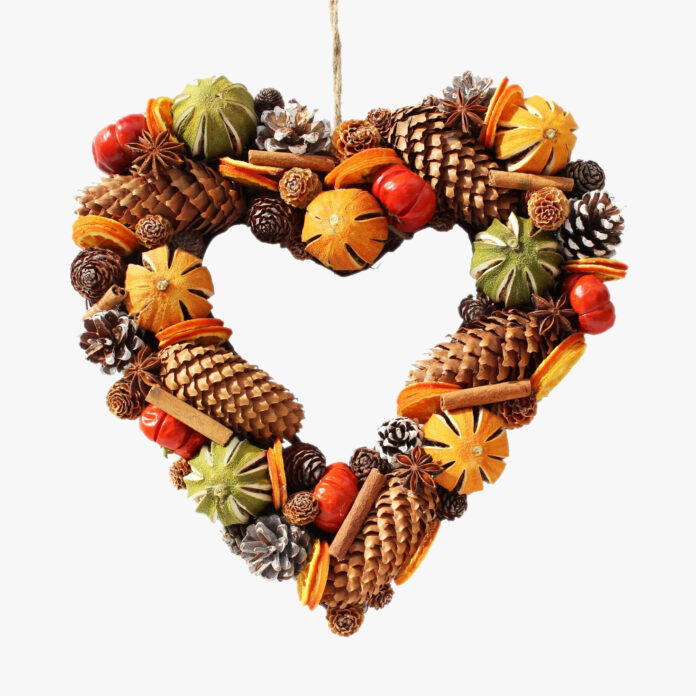 Fortnum & Mason Heart Fruit and Cone Wreath