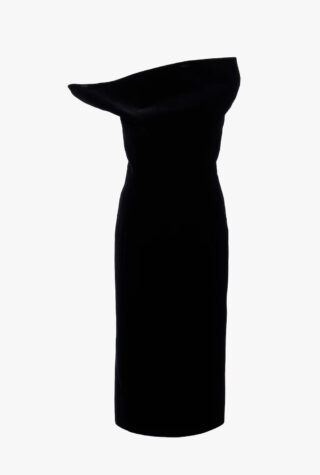 Khaite Sato off-shoulder velvet midi dress