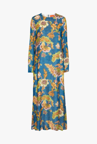 La DoubleJ Swing printed devorée velvet maxi dress