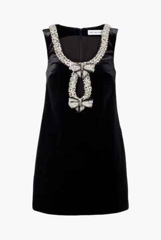 Self-Portrait Crystal-embellished velvet minidress