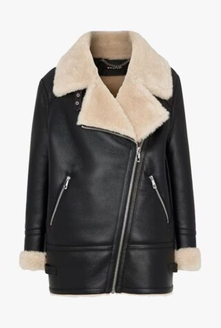 Black Faux Fur Aviator
