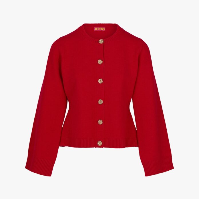 kitri red cardigan