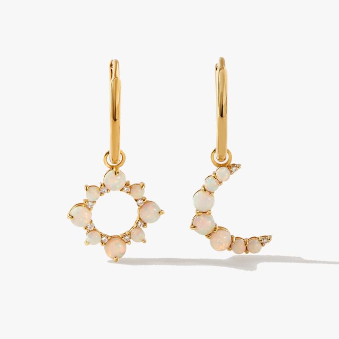 edge of ember lunar and solar charm earrings