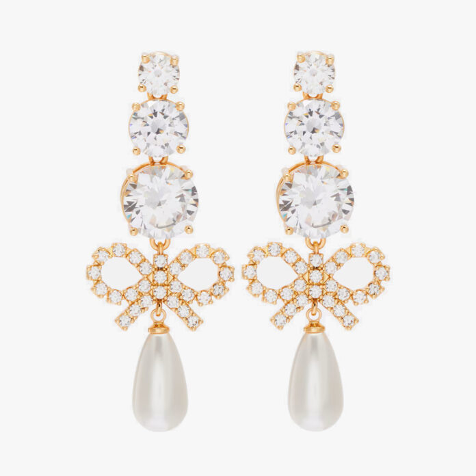 Self Portrait Embellished drop earrings