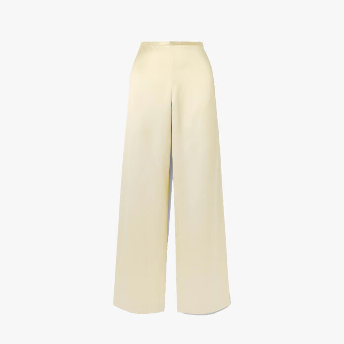 The Row Ardyn hammered-silk wide-leg pants