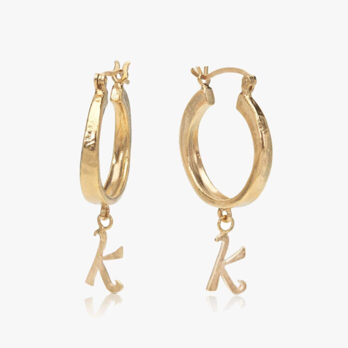 Kitty Joyas Letra Hoops 