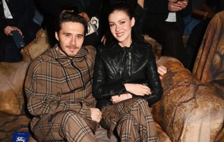 Brooklyn Beckham and Nicola Peltz-Beckham at the Burberry show