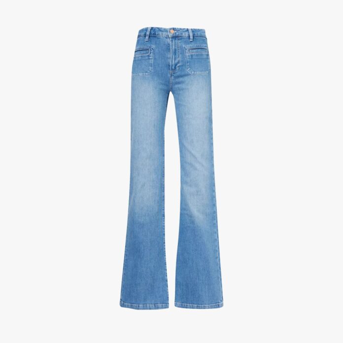 Paige Leenah patch-pocket wide-leg jeans 