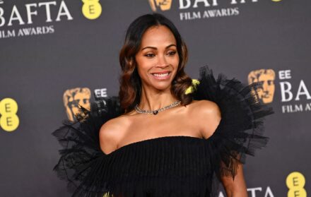 baftas 2025 red carpet zoe saldana