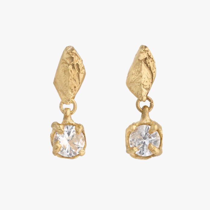 loveness lee mini tota white sapphire earrings