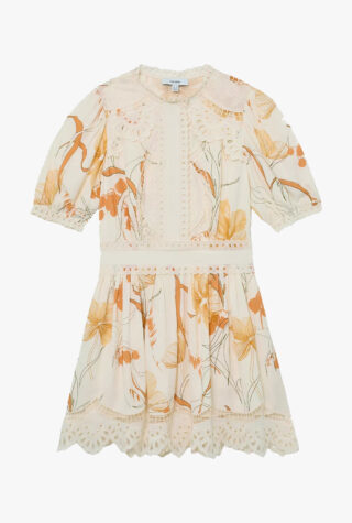 Reiss Floral-Print Mini Dress