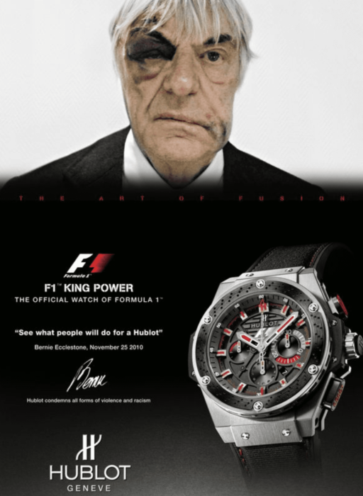 bernie ecclestone hublot advert