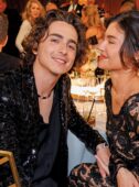 Timothée Chalamet and Kylie Jenner at the 81st Golden Globe Awards. Image: Alamy