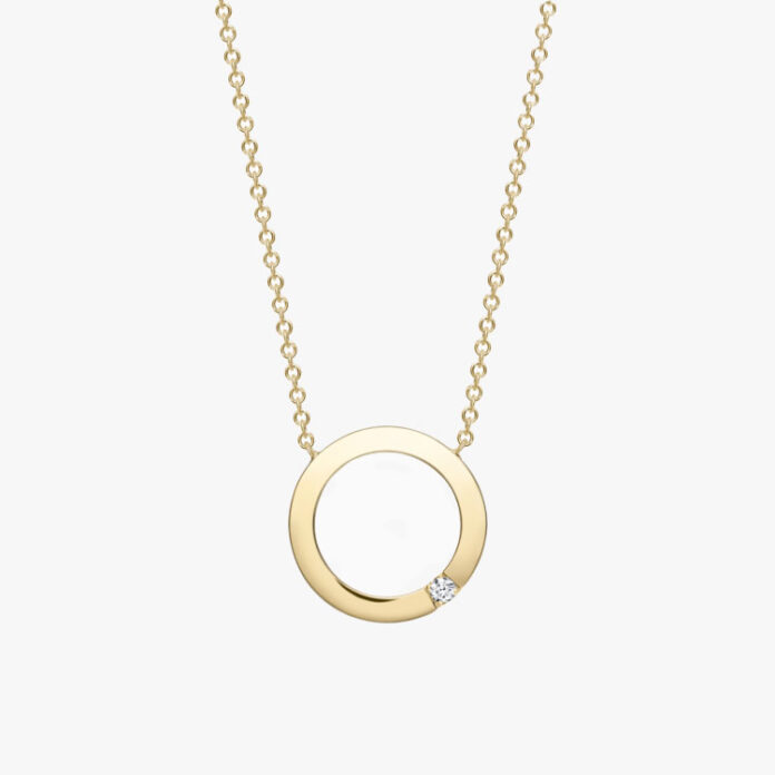 Blackacre gold diamond maxi circle necklace