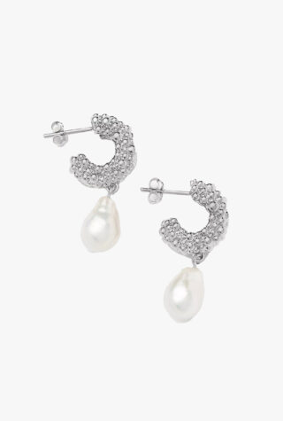 Missoma silver-plated Baya pearl drop earrings