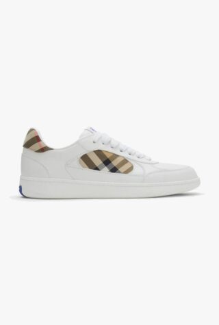 Leather and Check Terrace Sneakers