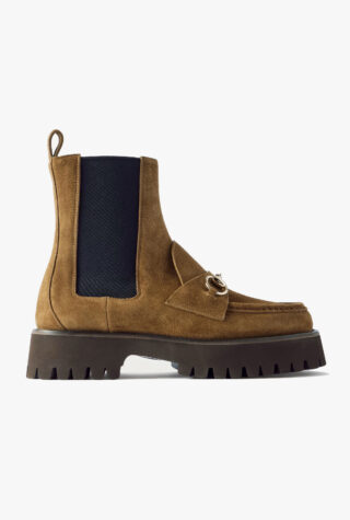 Horsebit-detailed suede Chelsea boots
