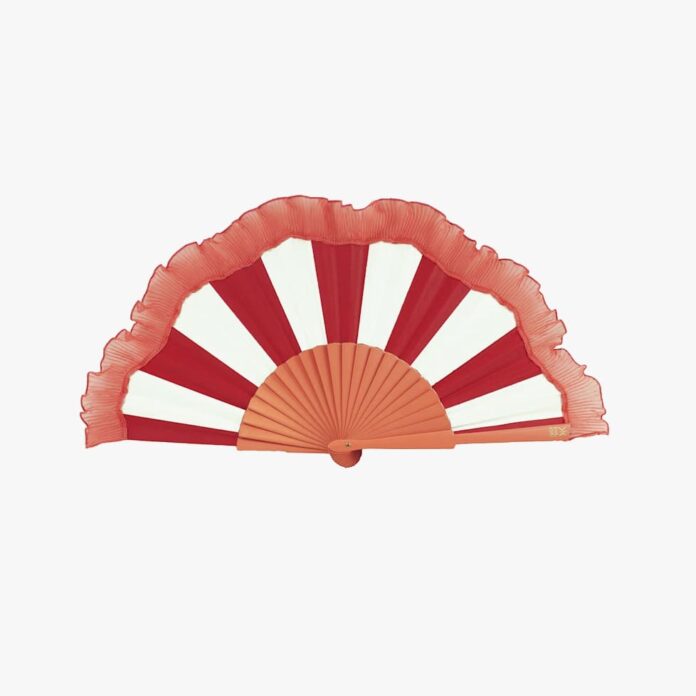 Khu Khu Napoli red hand fan