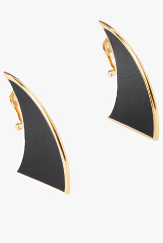 Alaïa Gold-tone leather earrings