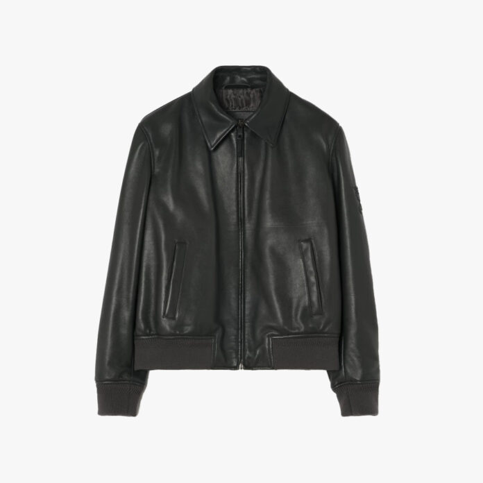 Burberry leather Bloomsbury bomber jacket