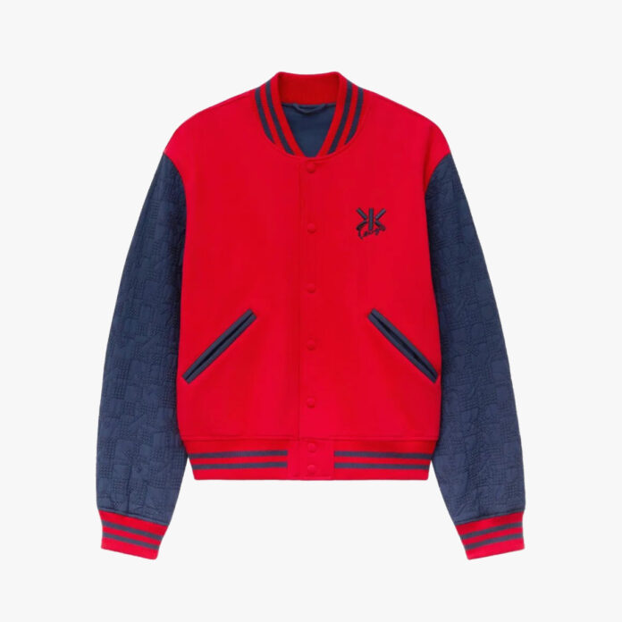 Kenzo Kenzogram embroidered varsity bomber jacket
