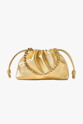 Loewe Flamenco metallic leather clutch