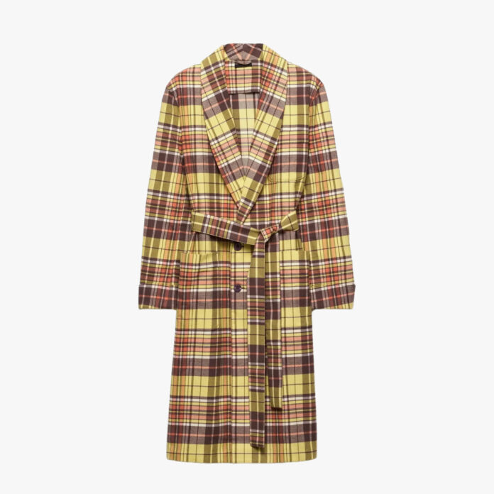 Prada plaid trench coat