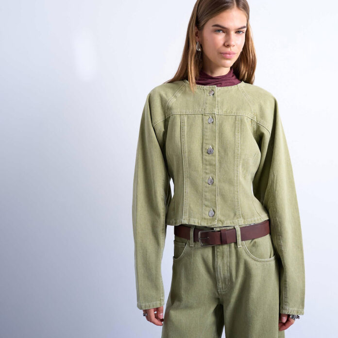 topshop Denim cinch shirt