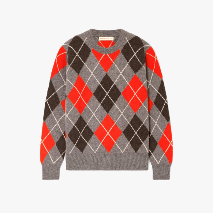 &Daughter argyle checked wool sweater