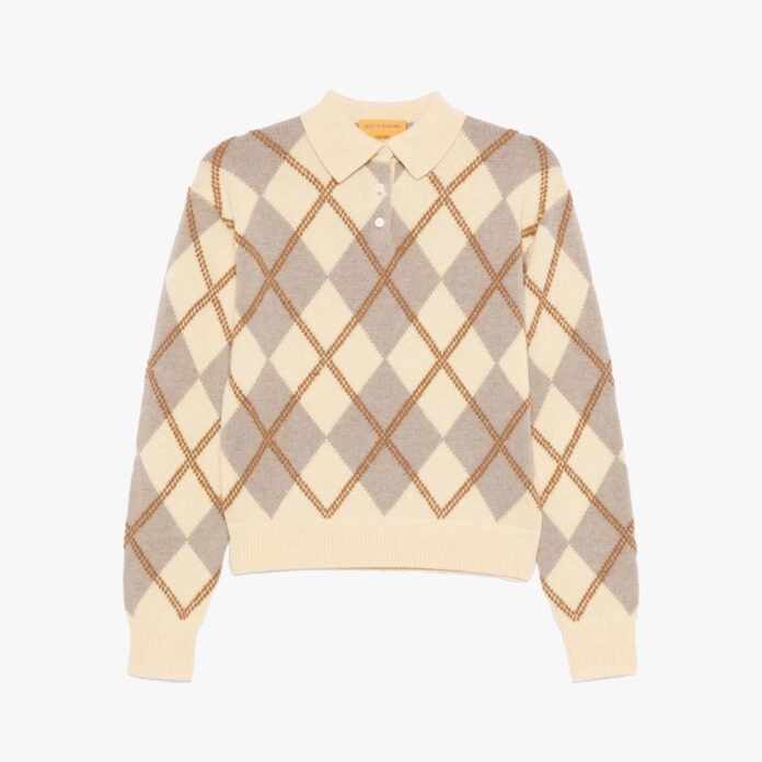 Guest In Residence argyle polo knit