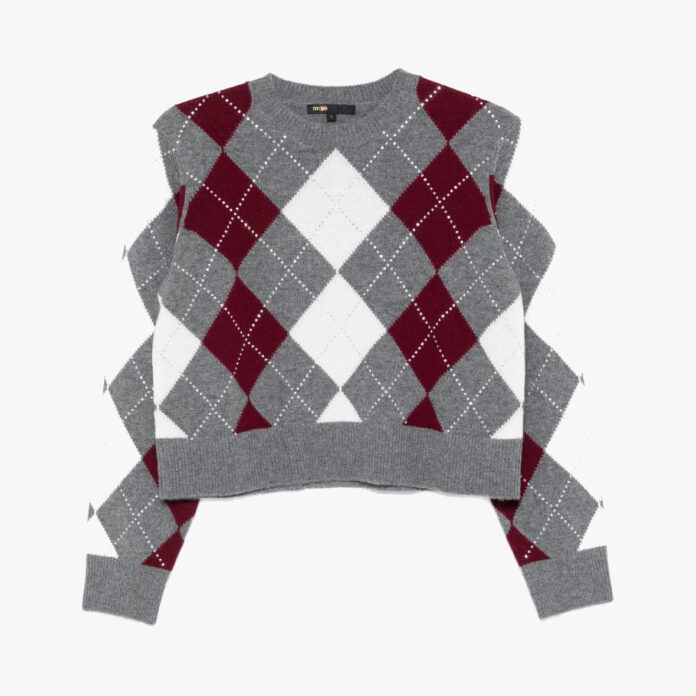 Maje argyle-print sweater