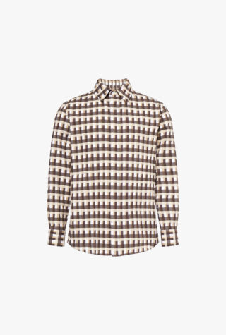 Bottega Veneta Check-Print Relaxed-Fit Cotton-Poplin Shirt