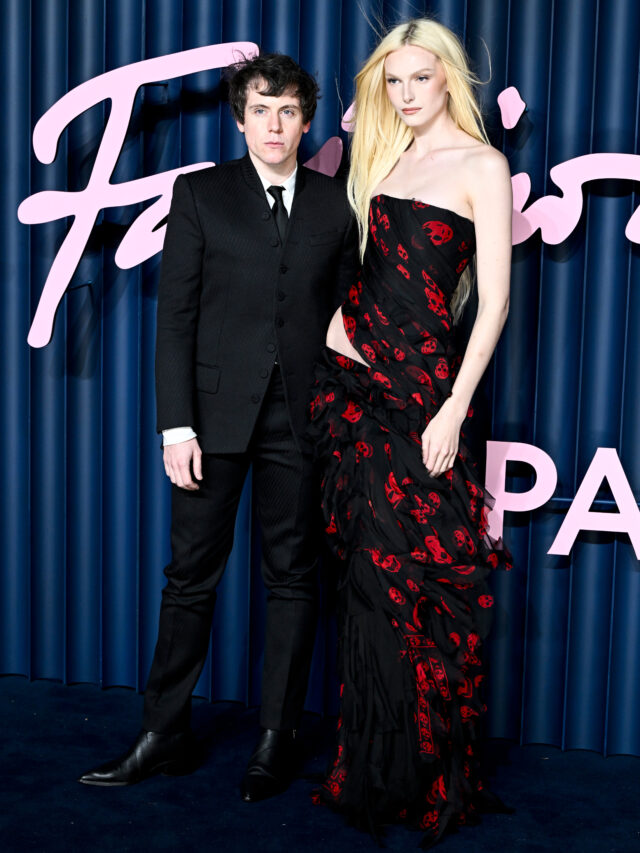 Alexander McQueen creative director Sean McGirr with Alex Consani