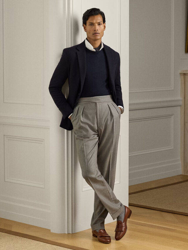 ralph lauren flannel trousers