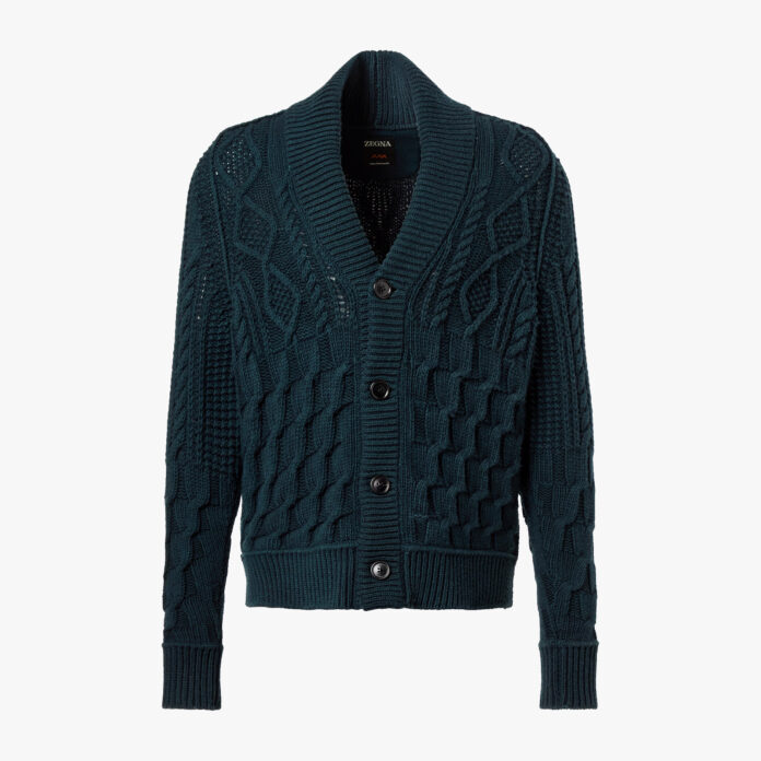 zegan cable knit cardigan