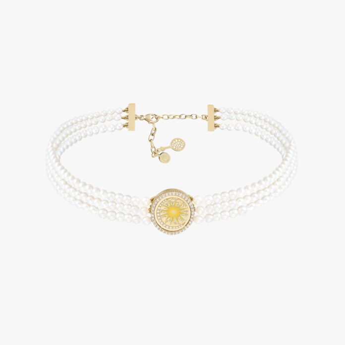 cece jewellery gold sun pearl choker