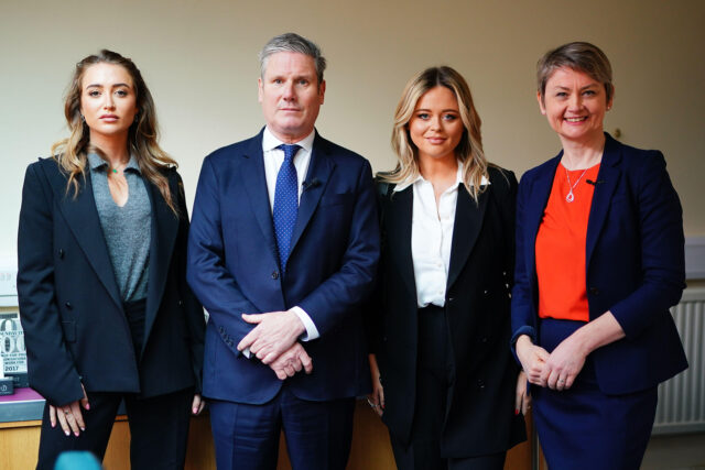emily atack, keir starmer and yvette cooper