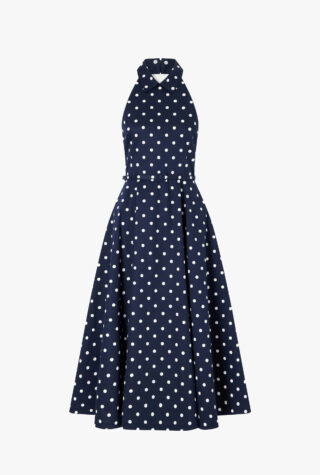 Carolina Herrera belted polka-dot midi dress