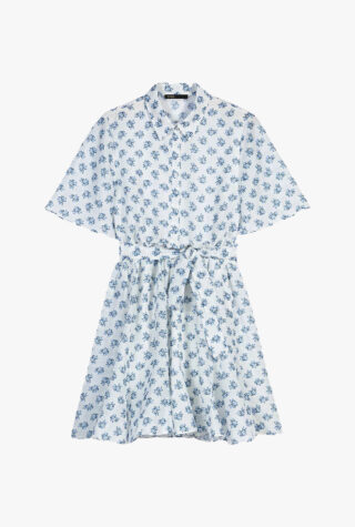 Maje floral-print linen mini dress