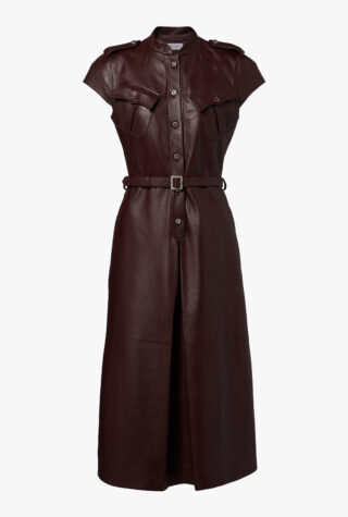 McQueen leather midi dress