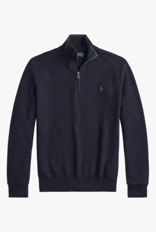 Mesh-Knit Cotton Quarter-Zip Jumper ralph lauren